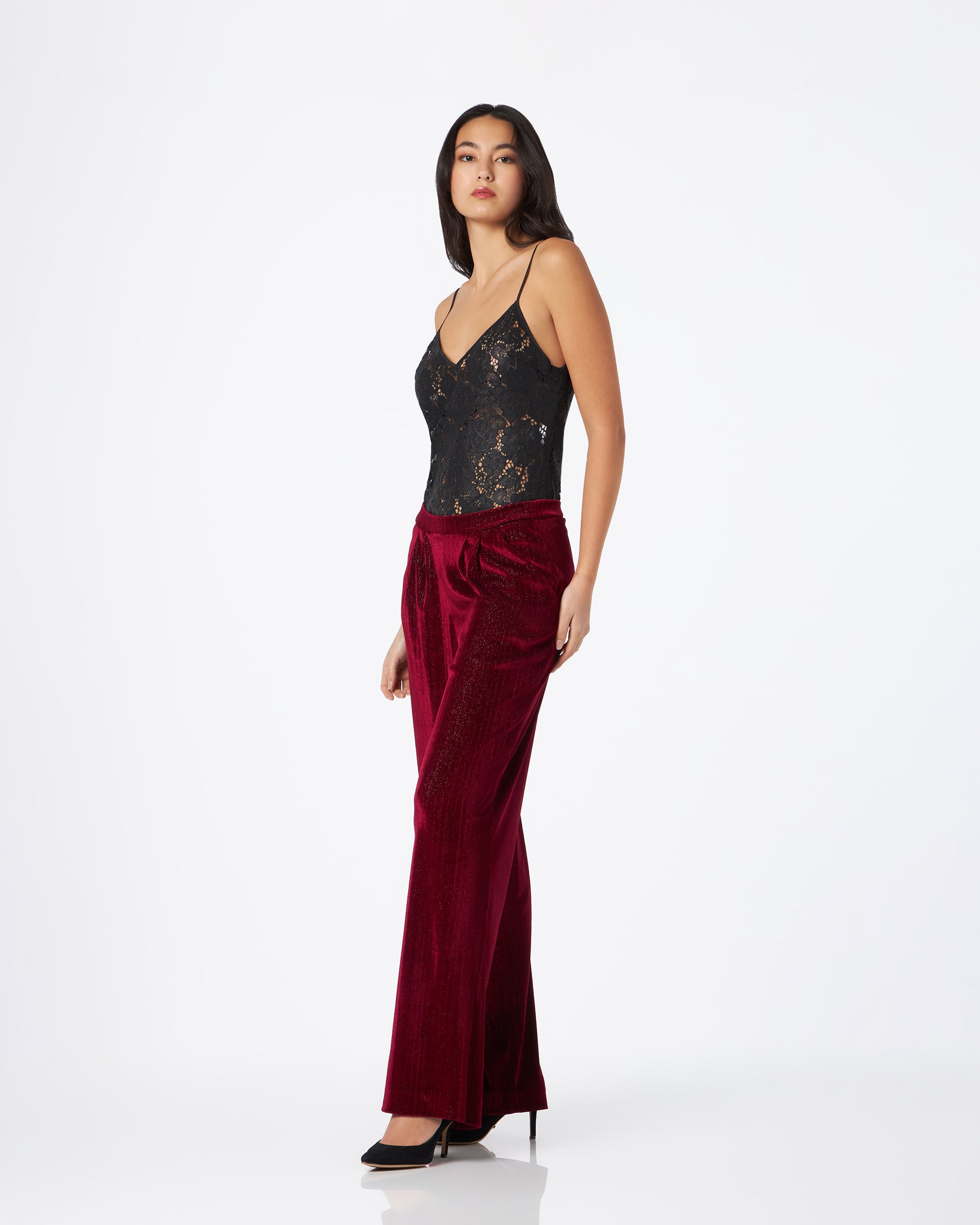 Francesca pantalone in velluto bordeaux