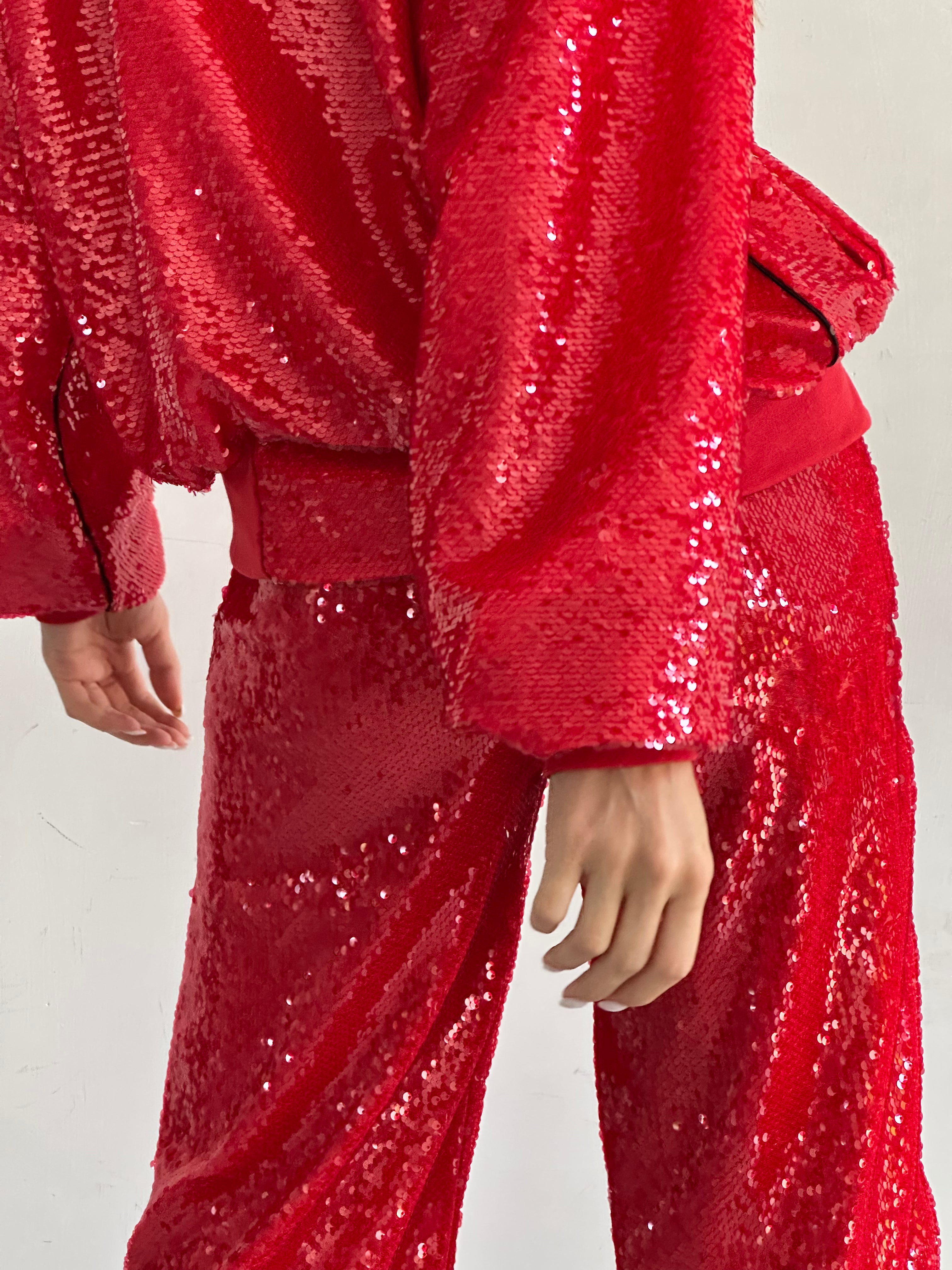 Mare Pantaloni Rossi In Paillettes