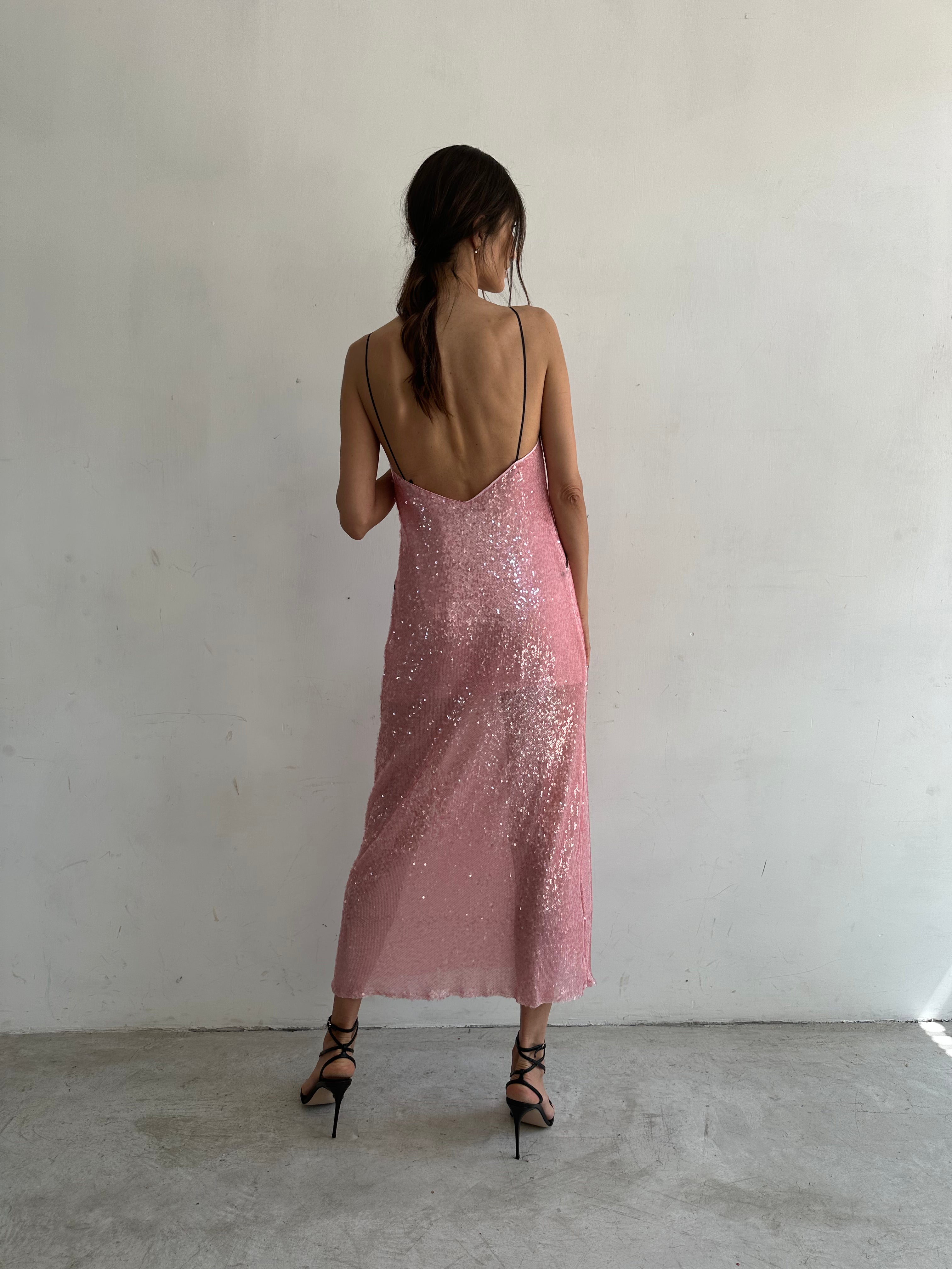 Favola Abito Rosa In Paillettes