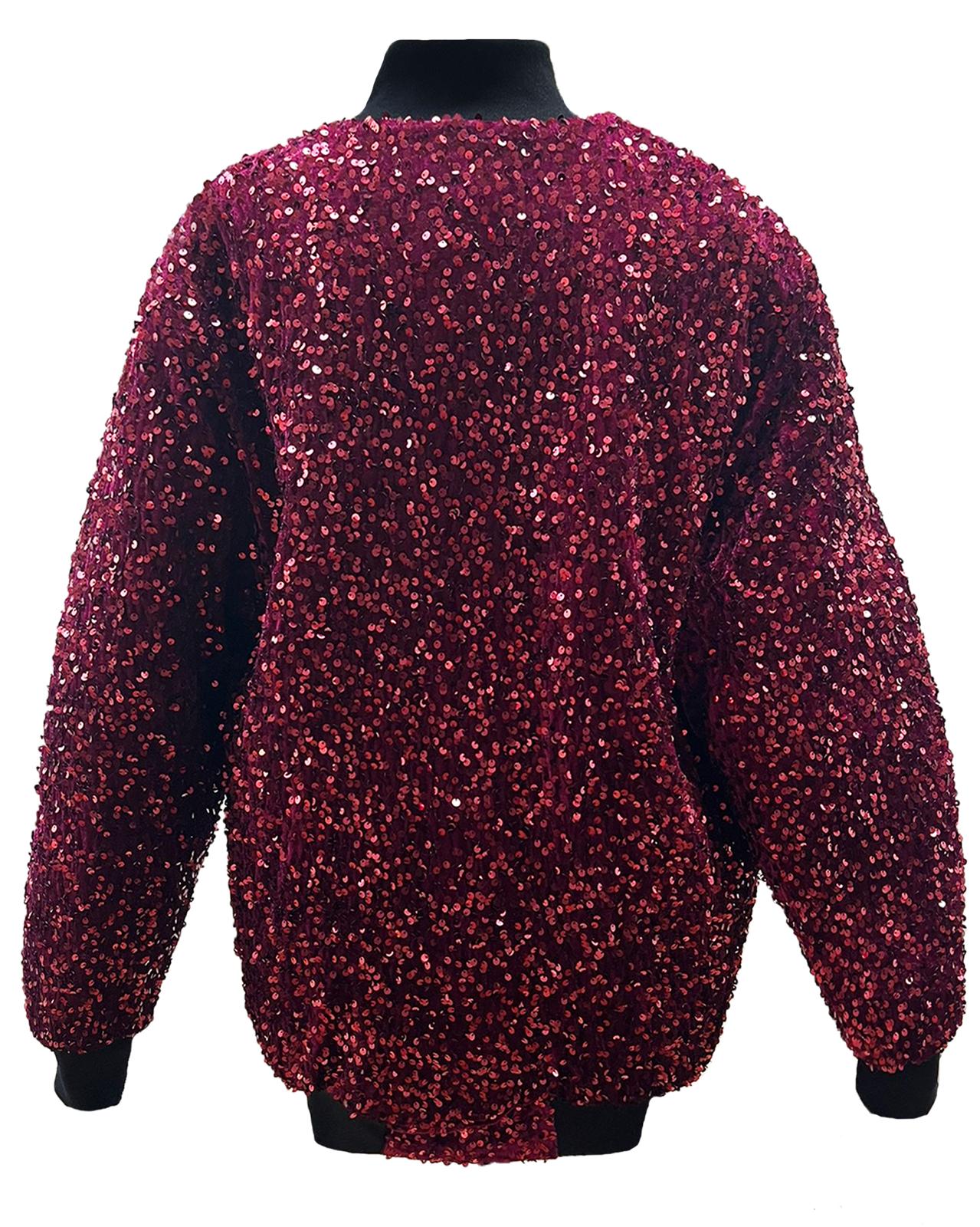 Bomber pailletes paiper bordeaux