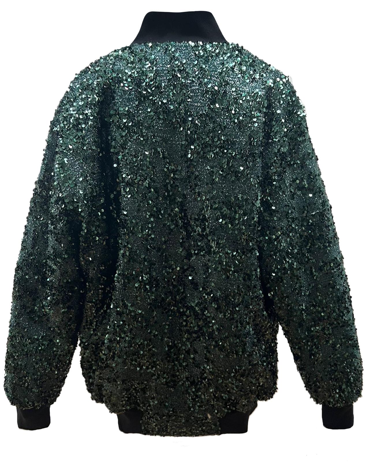 Bomber pailletes paiper verde