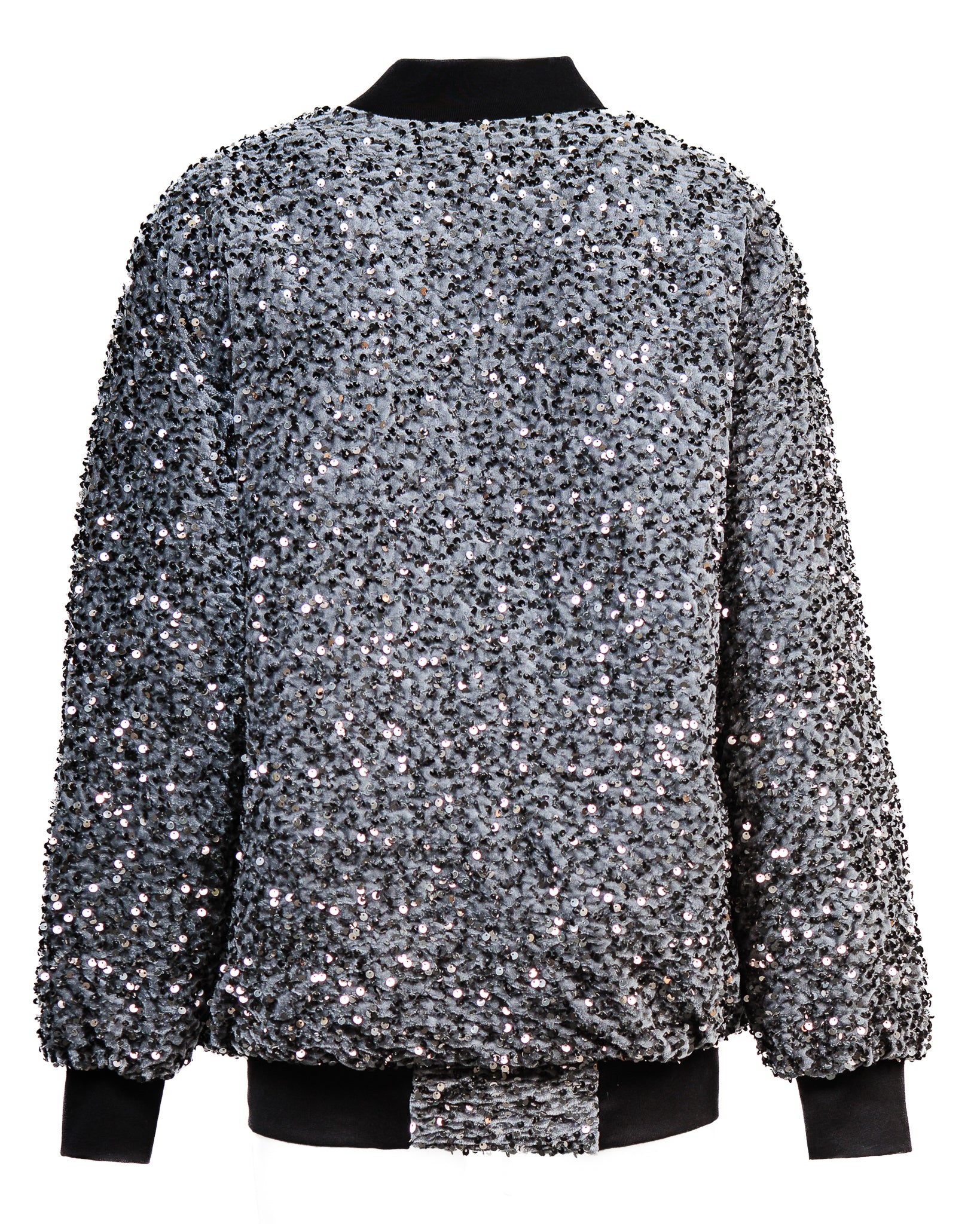 Bomber pailletes paiper argento