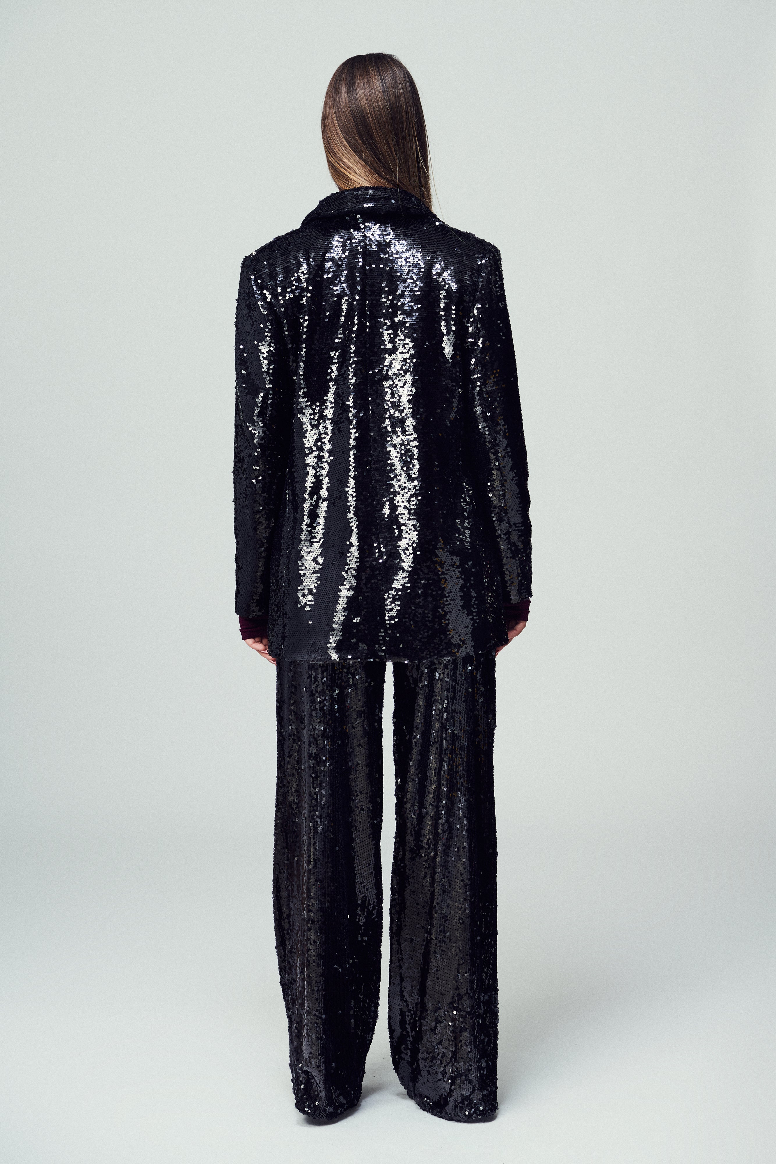 Giacca Como in paillettes nera