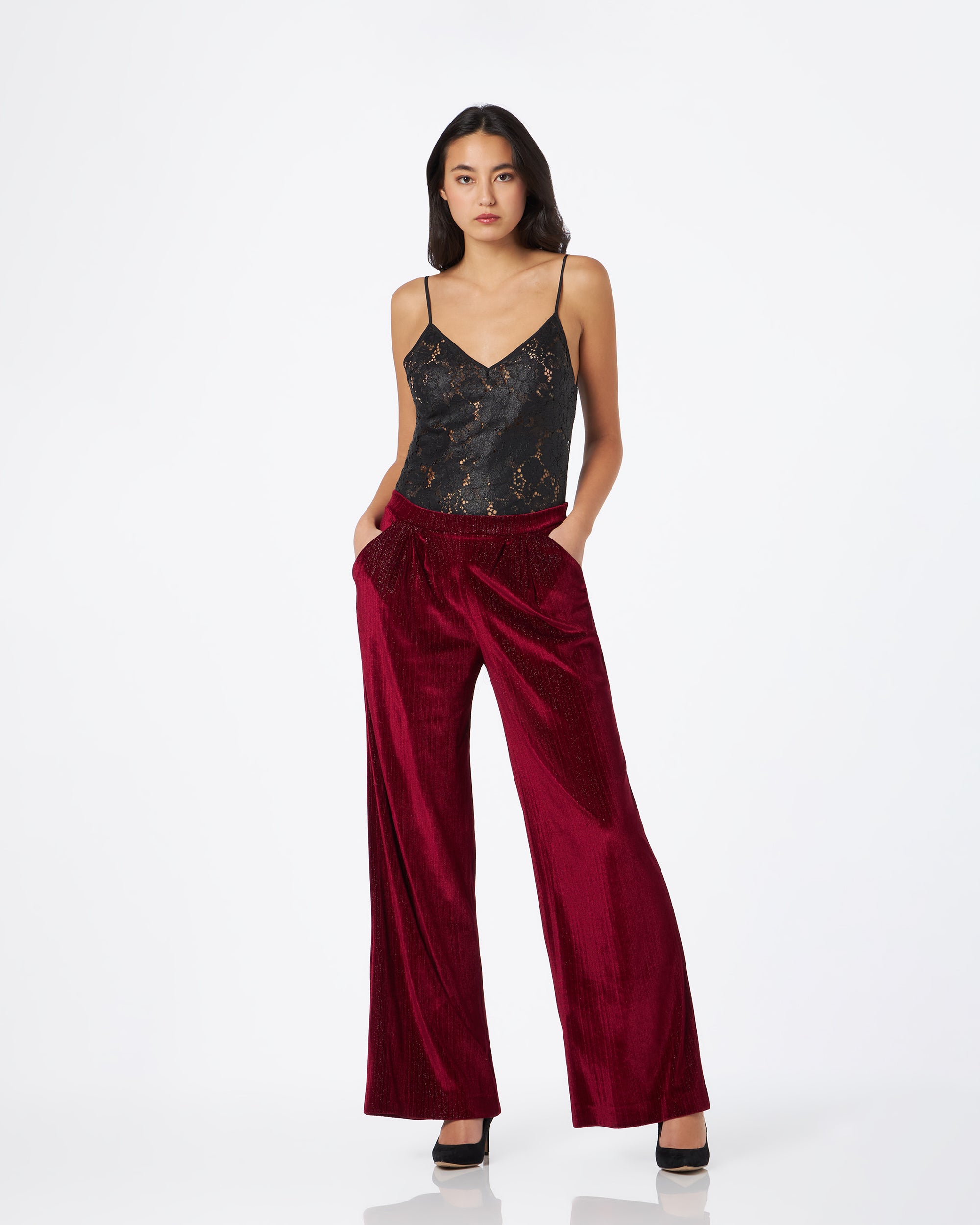 Francesca pantalone in velluto bordeaux