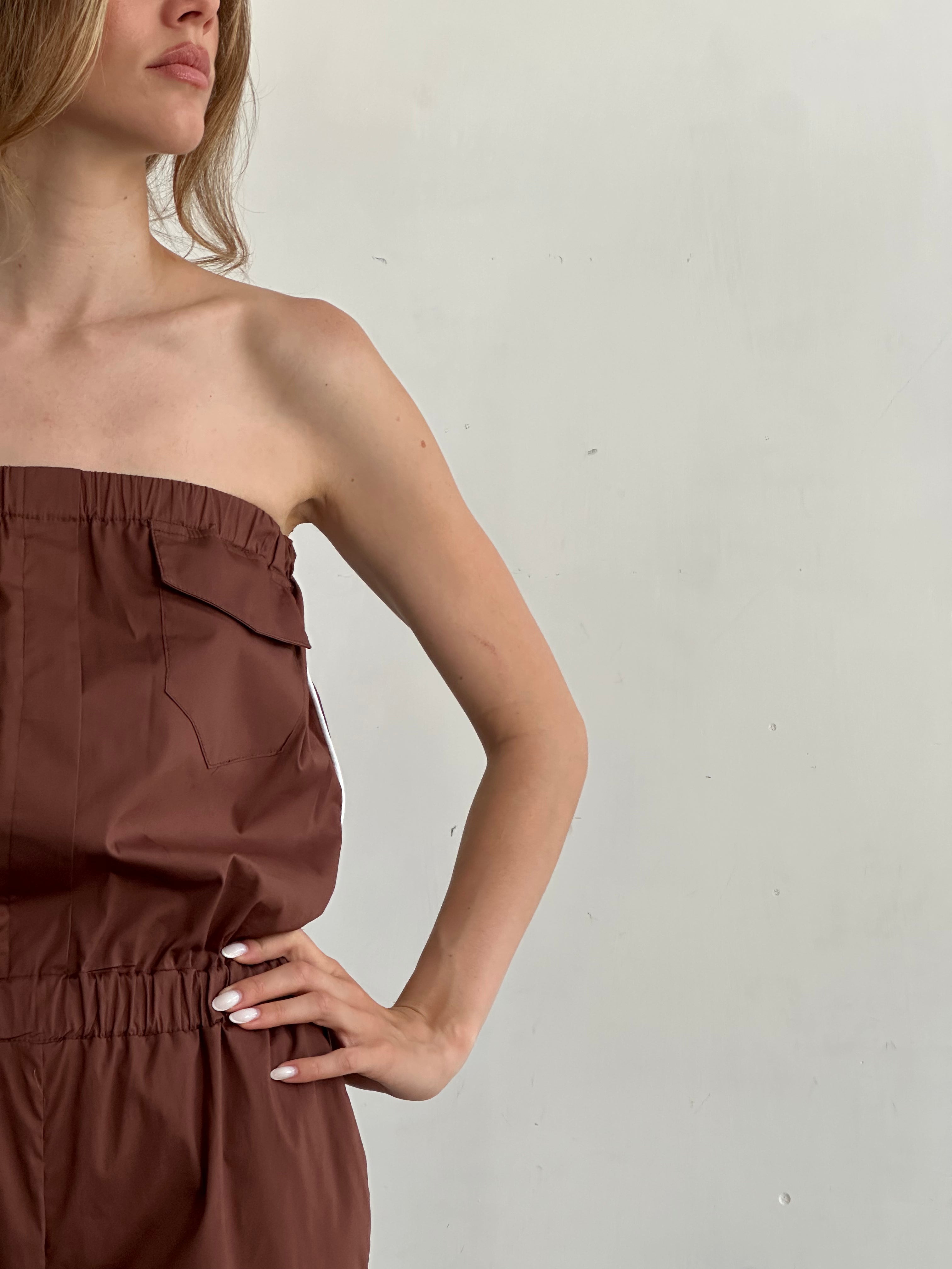 Mattina Tuta Marrone In Cotone