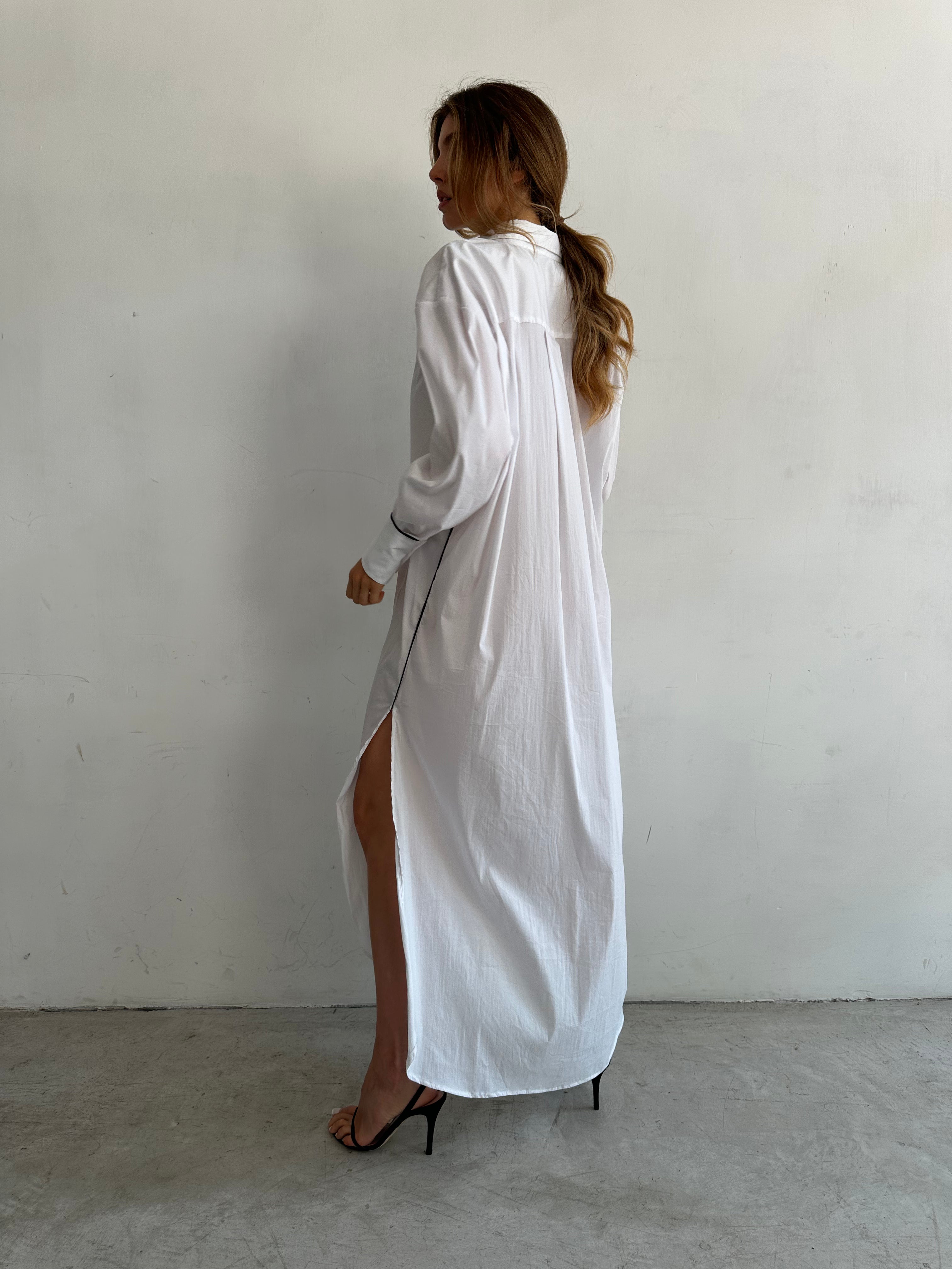 Stella Chemisier Bianco In Cotone