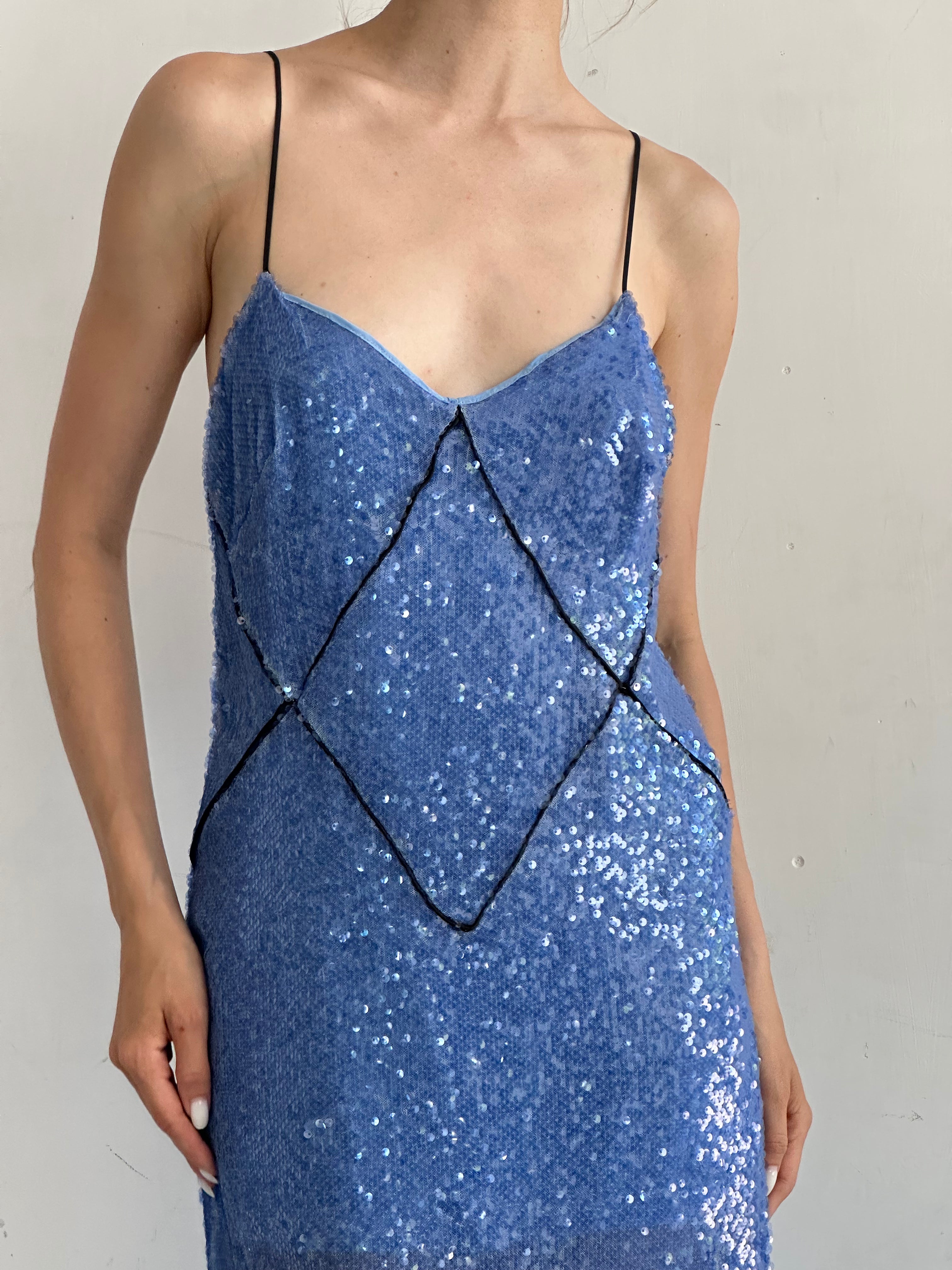 Favola Abito Blu In Paillettes