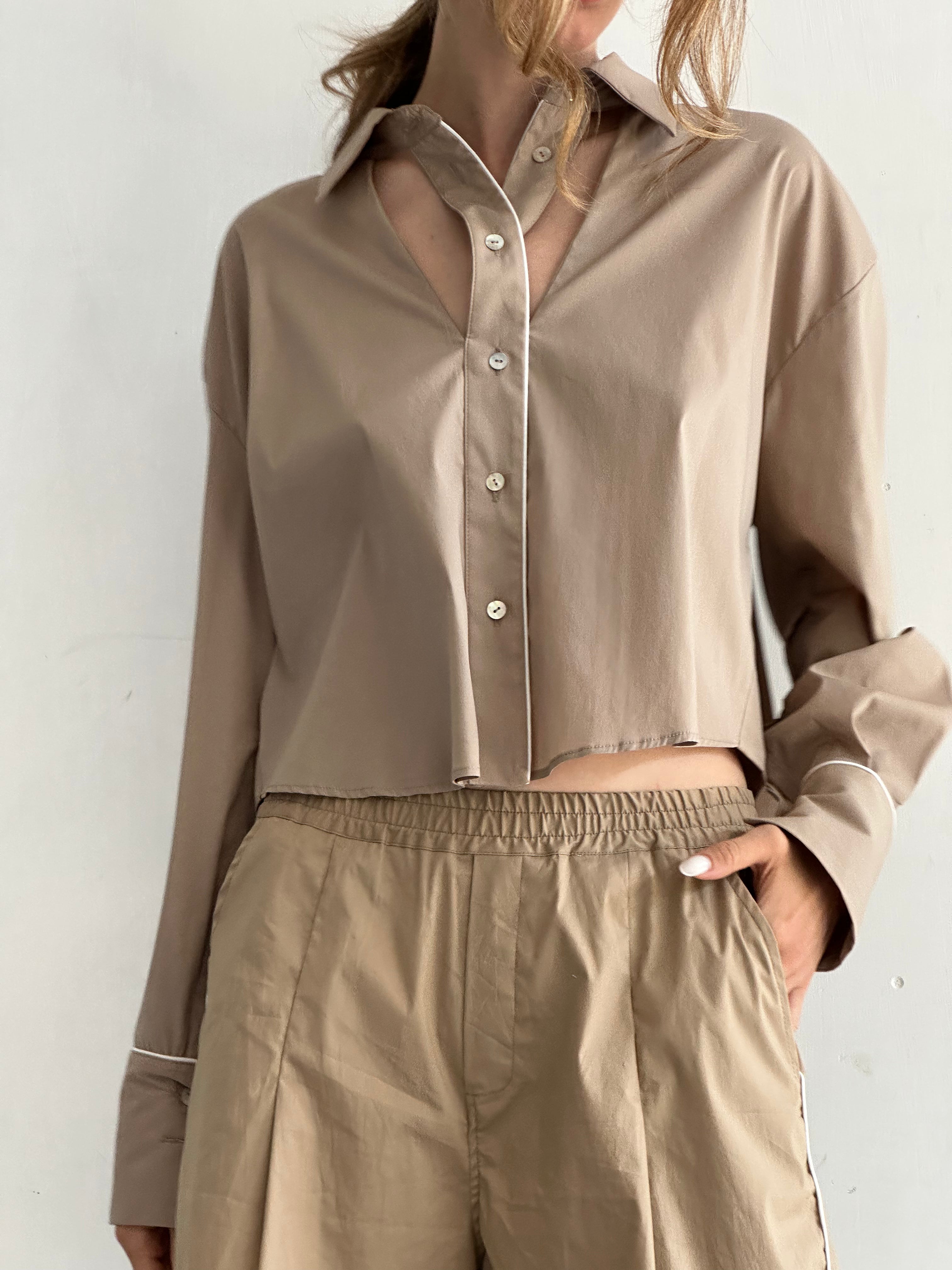 Luna Camicia Sabbia In Cotone
