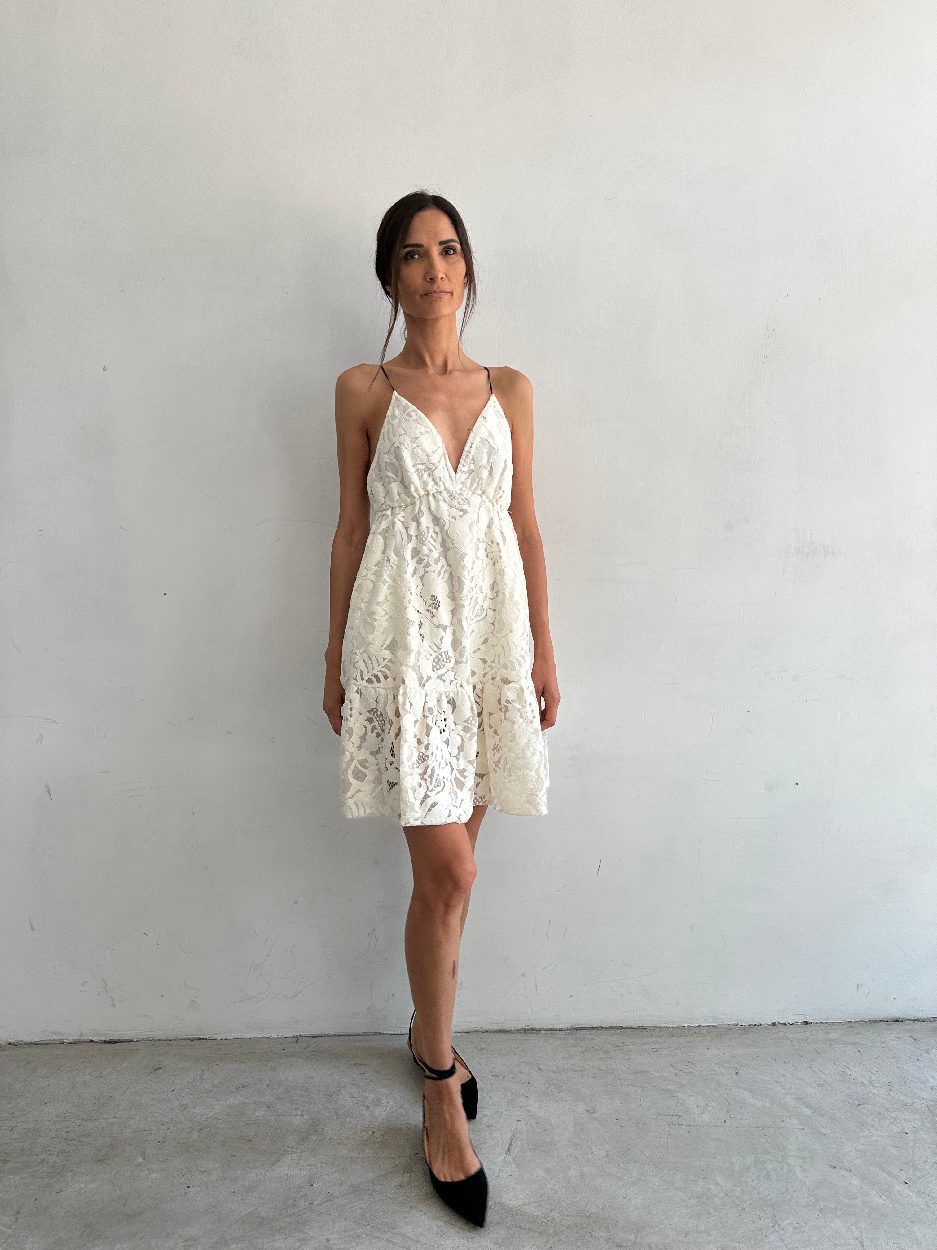 Tramonto Abito Bianco In Pizzo