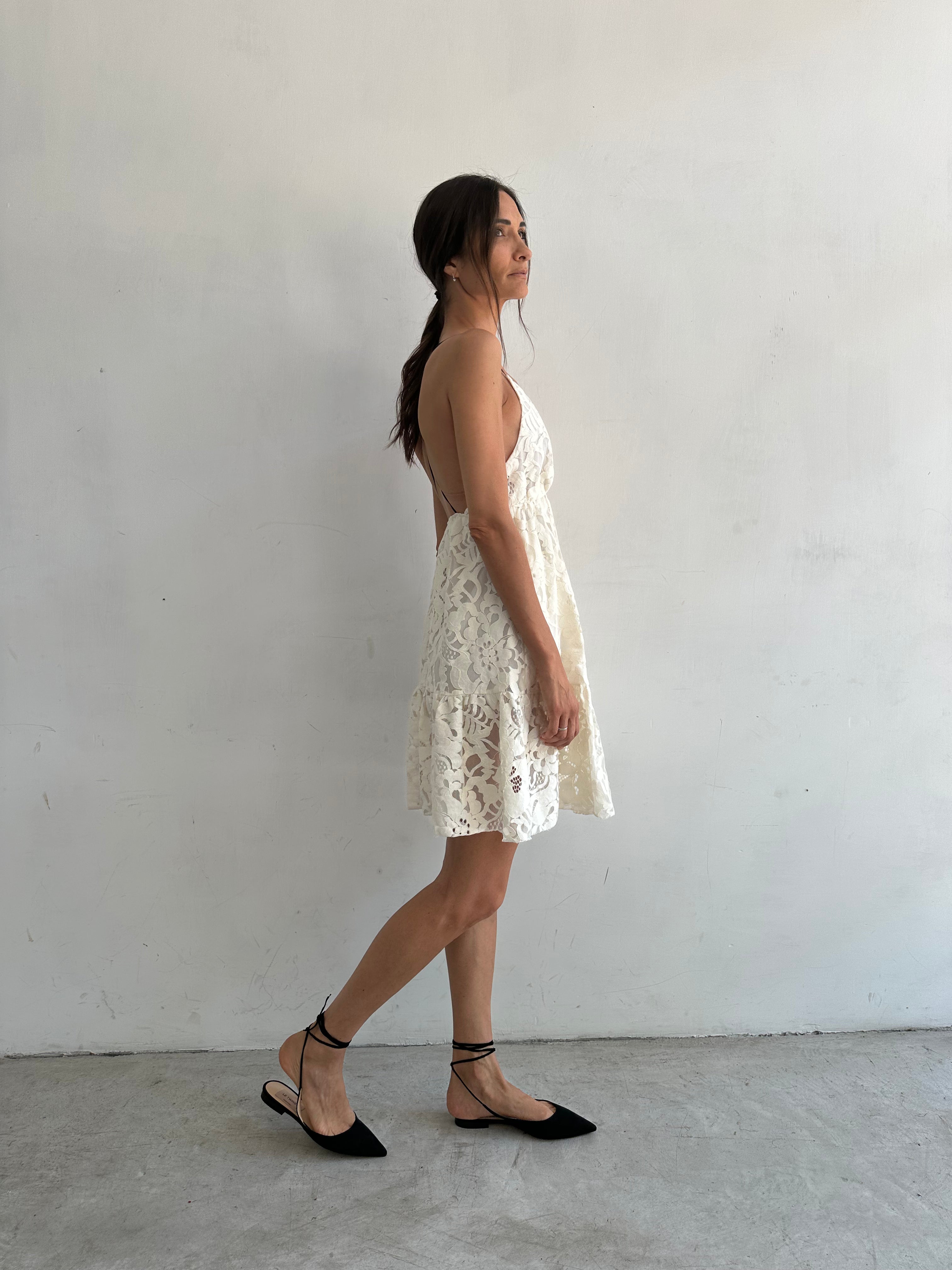 Tramonto Abito Bianco In Pizzo