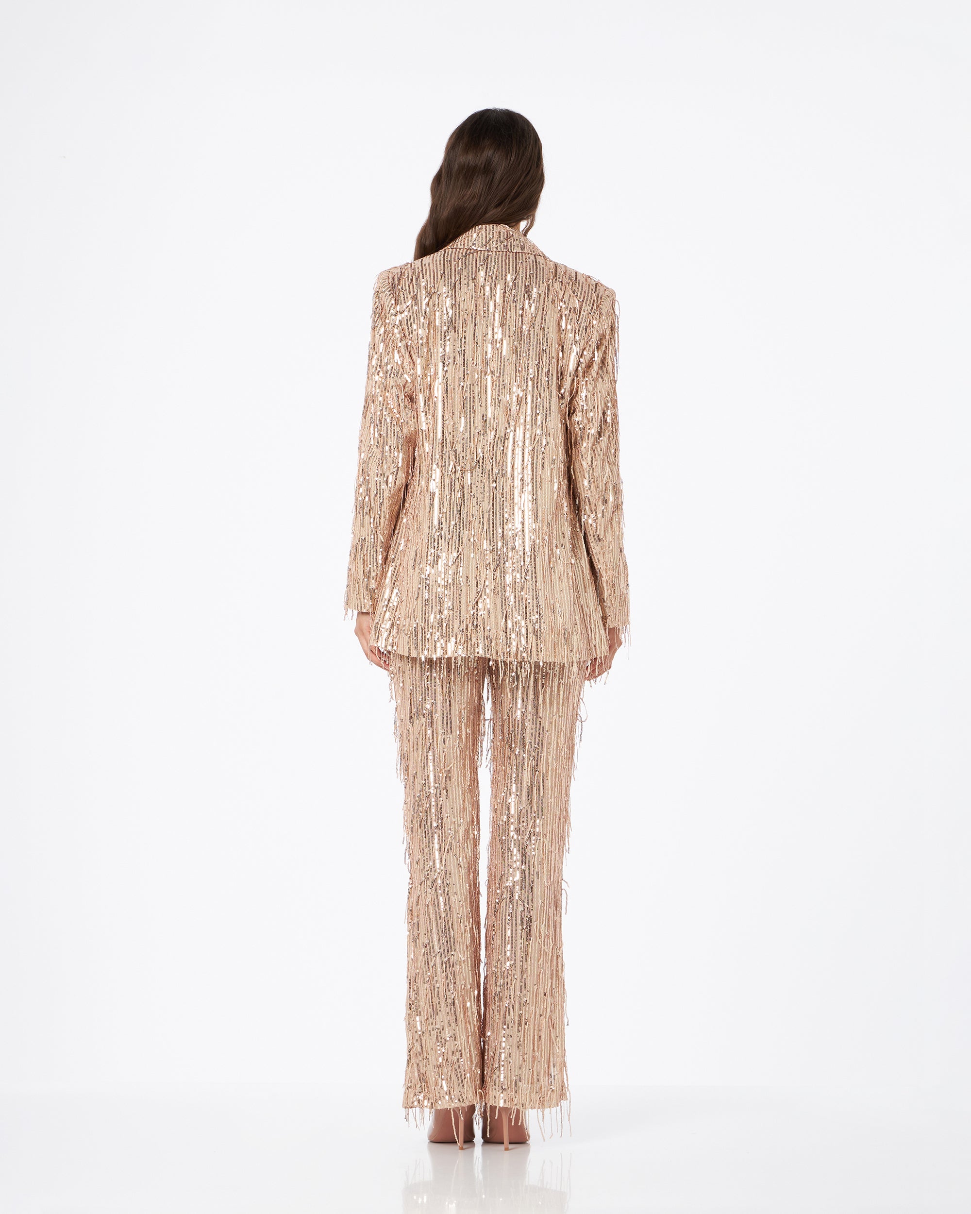 Lucilla giacca con frange paillettes oro