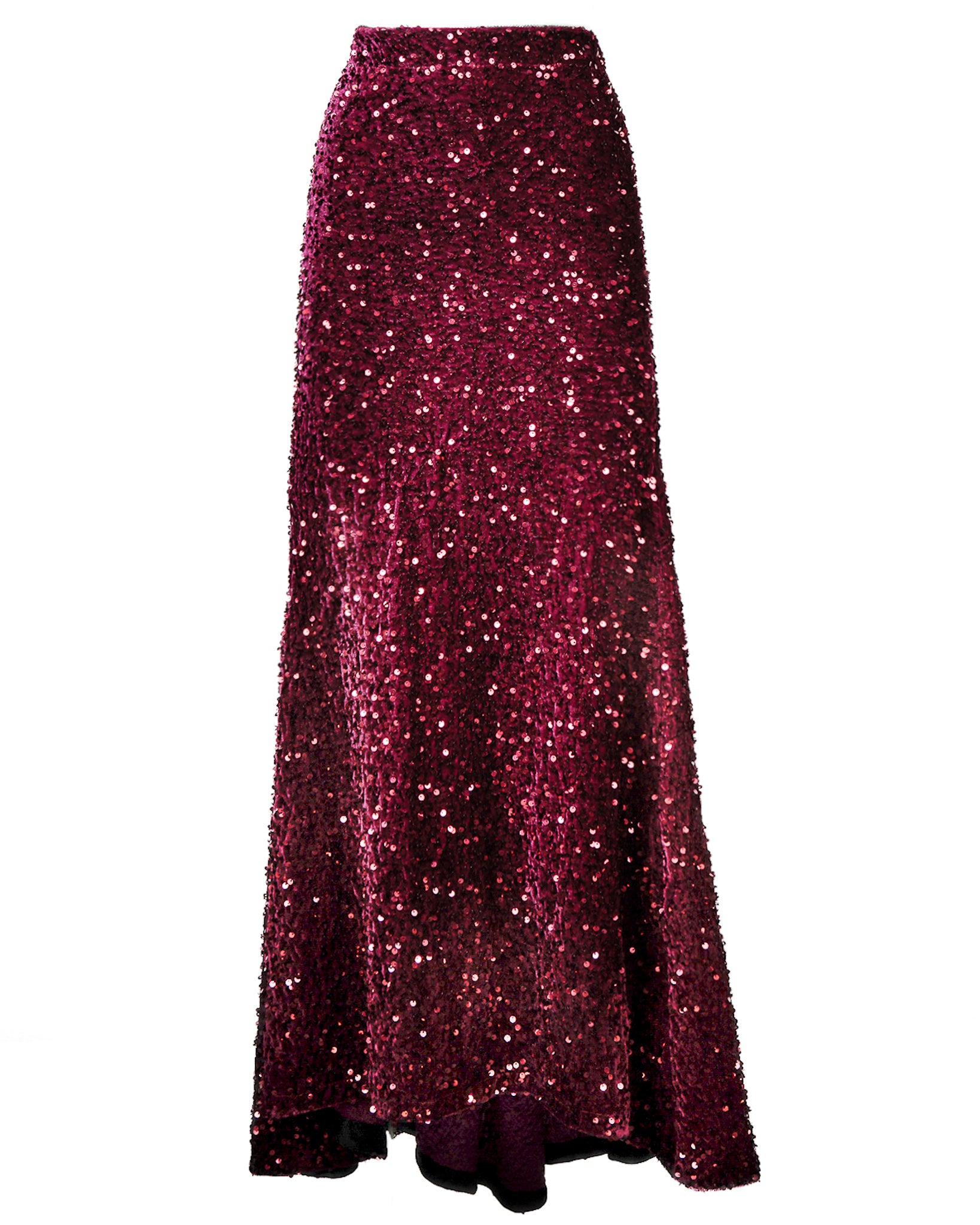 Mariacristina gonna in velluto paillettes bordeaux