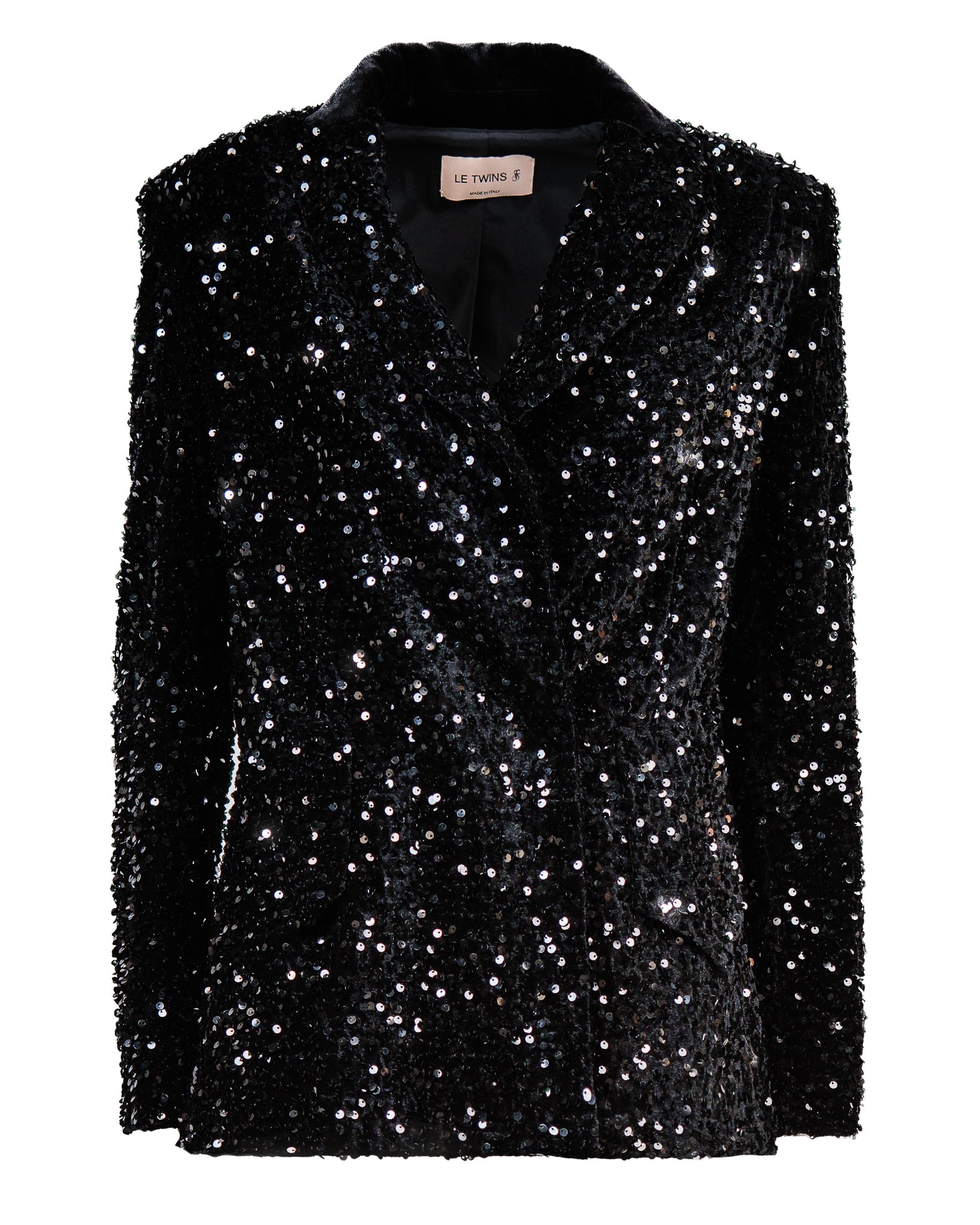 Como giacca in paillettes nero